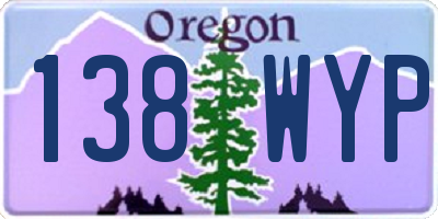 OR license plate 138WYP