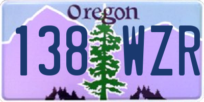 OR license plate 138WZR