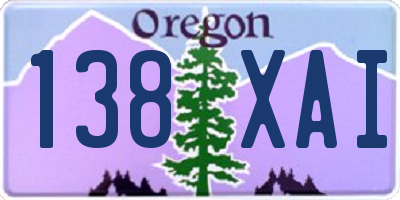 OR license plate 138XAI