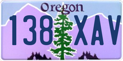 OR license plate 138XAV