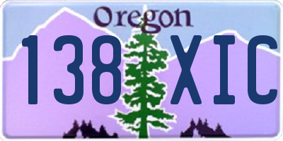 OR license plate 138XIC