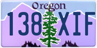 OR license plate 138XIF