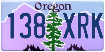 OR license plate 138XRK