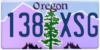OR license plate 138XSG