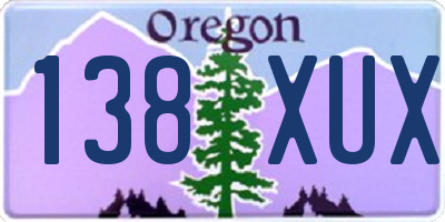 OR license plate 138XUX