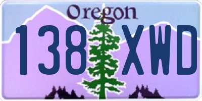 OR license plate 138XWD