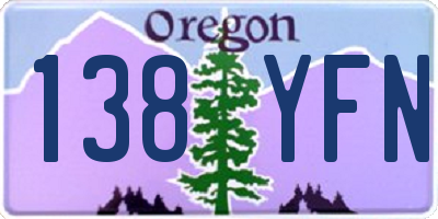 OR license plate 138YFN