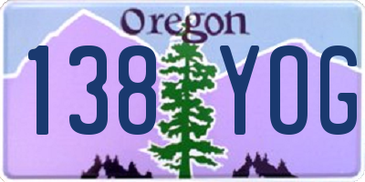 OR license plate 138YOG