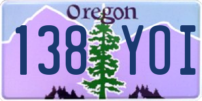 OR license plate 138YOI