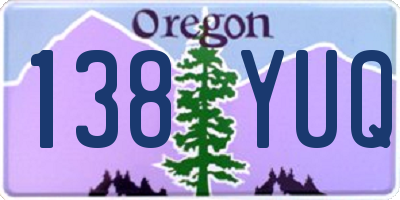 OR license plate 138YUQ