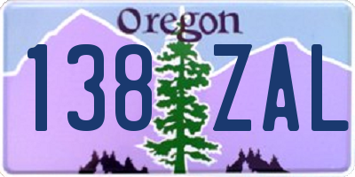 OR license plate 138ZAL