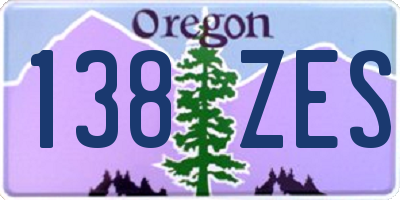 OR license plate 138ZES