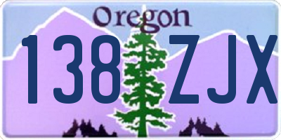 OR license plate 138ZJX
