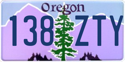 OR license plate 138ZTY