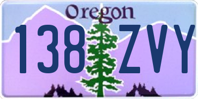 OR license plate 138ZVY