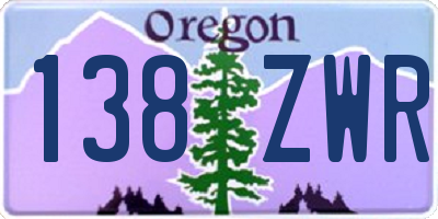 OR license plate 138ZWR