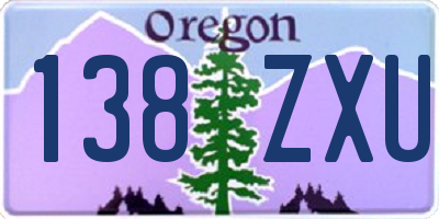 OR license plate 138ZXU