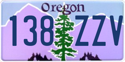 OR license plate 138ZZV