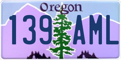 OR license plate 139AML