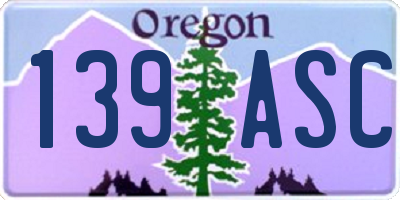 OR license plate 139ASC