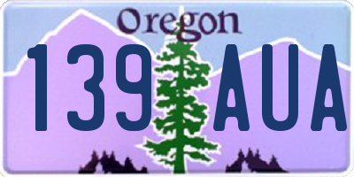 OR license plate 139AUA