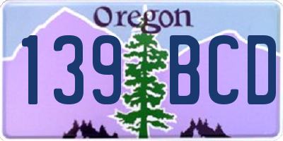 OR license plate 139BCD