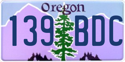 OR license plate 139BDC