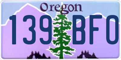 OR license plate 139BFO