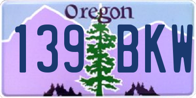 OR license plate 139BKW