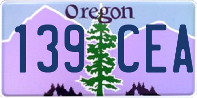 OR license plate 139CEA