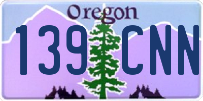 OR license plate 139CNN