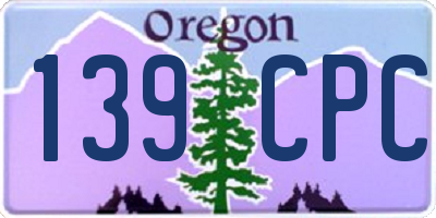 OR license plate 139CPC