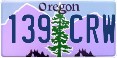 OR license plate 139CRW