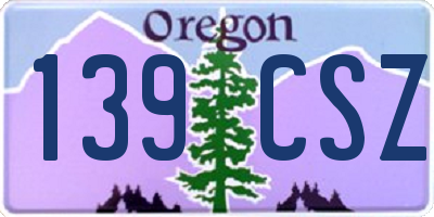 OR license plate 139CSZ