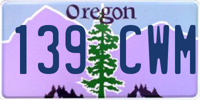 OR license plate 139CWM