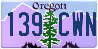 OR license plate 139CWN