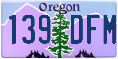 OR license plate 139DFM