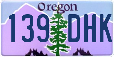 OR license plate 139DHK
