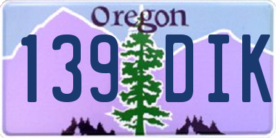 OR license plate 139DIK