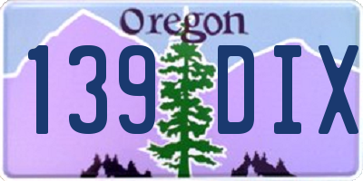 OR license plate 139DIX