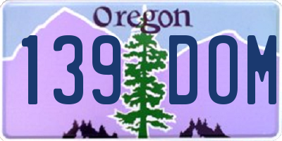OR license plate 139DOM