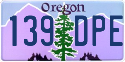OR license plate 139DPE