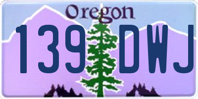 OR license plate 139DWJ