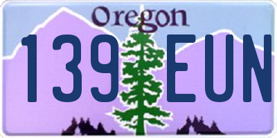 OR license plate 139EUN