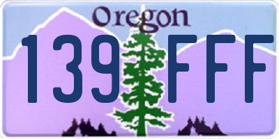 OR license plate 139FFF