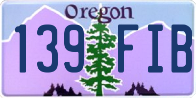 OR license plate 139FIB
