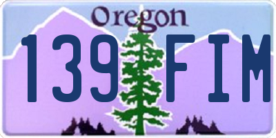 OR license plate 139FIM