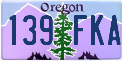 OR license plate 139FKA
