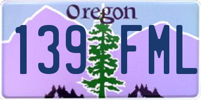 OR license plate 139FML