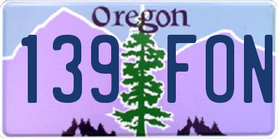 OR license plate 139FON